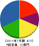 積田電業社 貸借対照表 2011年7月期