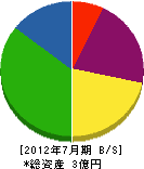 秋田ボーリング 貸借対照表 2012年7月期