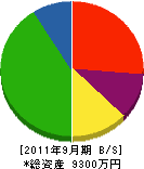 宮沢水道 貸借対照表 2011年9月期