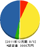 石川設備 貸借対照表 2011年12月期