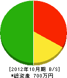 丹沢開発 貸借対照表 2012年10月期