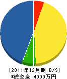 浅井水道設備商会 貸借対照表 2011年12月期