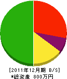川崎建築 貸借対照表 2011年12月期