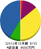 鶴田看板塗装店 貸借対照表 2012年10月期