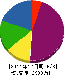 滝沢塗装 貸借対照表 2011年12月期