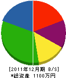 塚越設備 貸借対照表 2011年12月期
