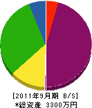前田ポンプ商会 貸借対照表 2011年9月期