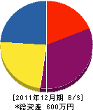 汐浜電設工業 貸借対照表 2011年12月期