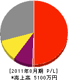 井川電業 損益計算書 2011年8月期