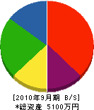 上田建設 貸借対照表 2010年9月期
