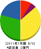 松本建設 貸借対照表 2011年7月期