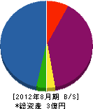渡辺建設 貸借対照表 2012年8月期