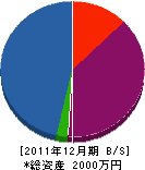 中長工務店 貸借対照表 2011年12月期