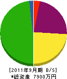 川口工務店 貸借対照表 2011年9月期