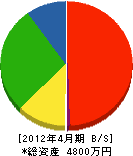 田島ポンプ工業 貸借対照表 2012年4月期