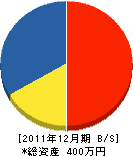 石田建築 貸借対照表 2011年12月期