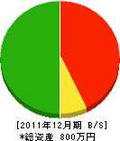 入江建築 貸借対照表 2011年12月期