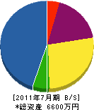 田中工作所 貸借対照表 2011年7月期