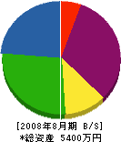 岸田興産 貸借対照表 2008年8月期