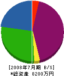 朝日組 貸借対照表 2008年7月期
