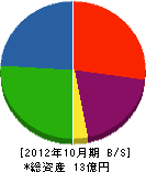 時田工務店 貸借対照表 2012年10月期