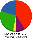 西田建設 貸借対照表 2008年7月期