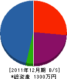小沼設備 貸借対照表 2011年12月期