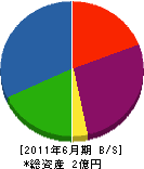 岡田組 貸借対照表 2011年6月期