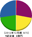 壽福石材工業 貸借対照表 2012年12月期