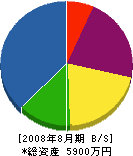 円城寺 貸借対照表 2008年8月期