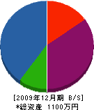 安田屋住設部 貸借対照表 2009年12月期