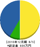 岡田組 貸借対照表 2010年12月期