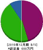 鬼塚建設 貸借対照表 2010年12月期