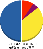 竹本組 貸借対照表 2010年12月期