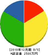 笹田組 貸借対照表 2010年12月期