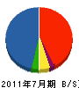 カネヨシ薄井建築 貸借対照表 2011年7月期