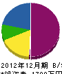 関野鉄工所 貸借対照表 2012年12月期