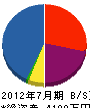 長谷川工業 貸借対照表 2012年7月期
