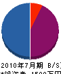 細江電気商会 貸借対照表 2010年7月期