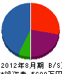 手塚建設 貸借対照表 2012年8月期