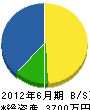 西田塗装店 貸借対照表 2012年6月期