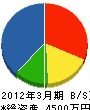 田上工務店 貸借対照表 2012年3月期
