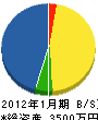 小田造園設計事務所 貸借対照表 2012年1月期