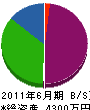 東長崎建設 貸借対照表 2011年6月期