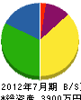 津元土木 貸借対照表 2012年7月期