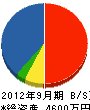 竹中水道 貸借対照表 2012年9月期