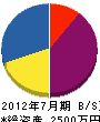 山田電業 貸借対照表 2012年7月期