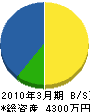 川瀬建設 貸借対照表 2010年3月期