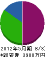 阪南工事 貸借対照表 2012年5月期