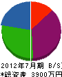 山崎土木 貸借対照表 2012年7月期